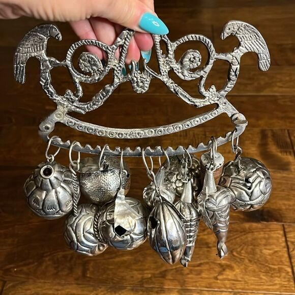 Vintage Ragastens Silver Penca de Balangandan Brazilian Slave Amulet Chatelaine - Picture 1 of 8